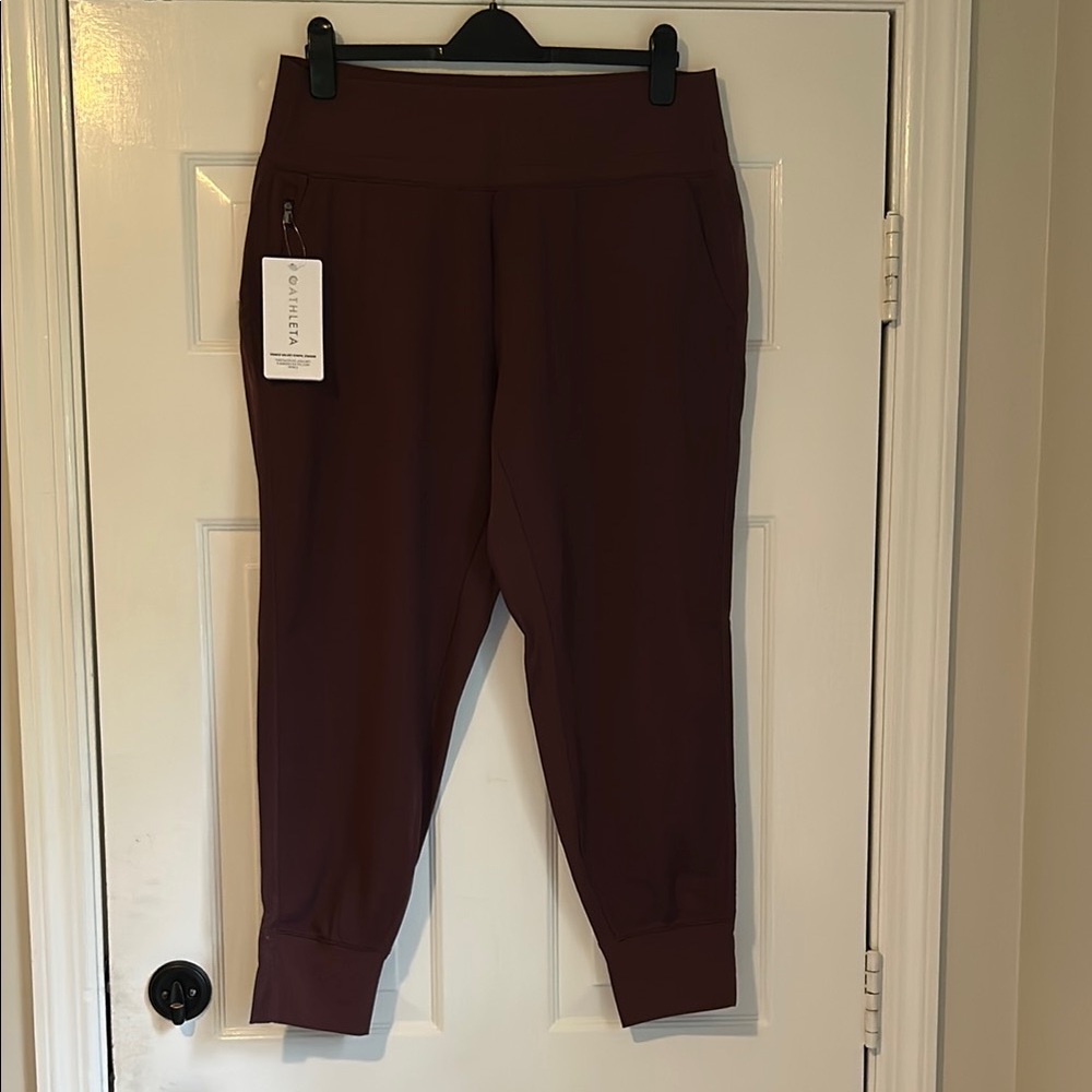 Athleta burgundy Maroon Jogger Pants xl nwt